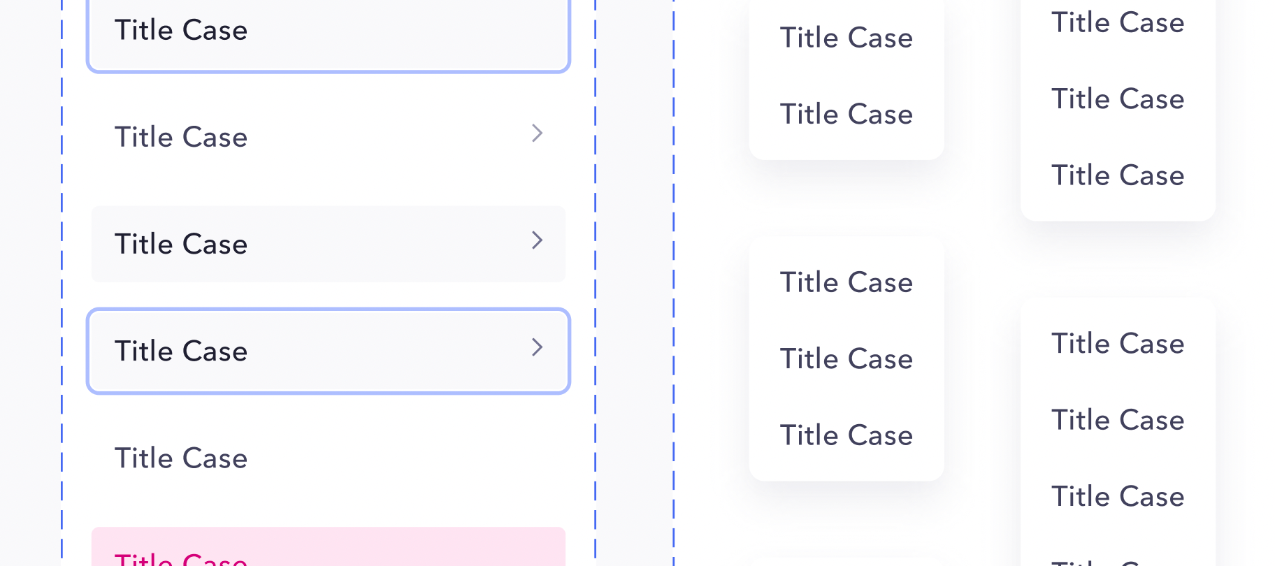 Dropdown menu options components